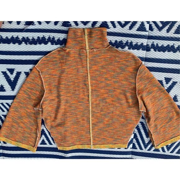 NWOT Free People Sunny Days boho retro Knit Mock Turtleneck Sweater sz XS - Picture 6 of 9